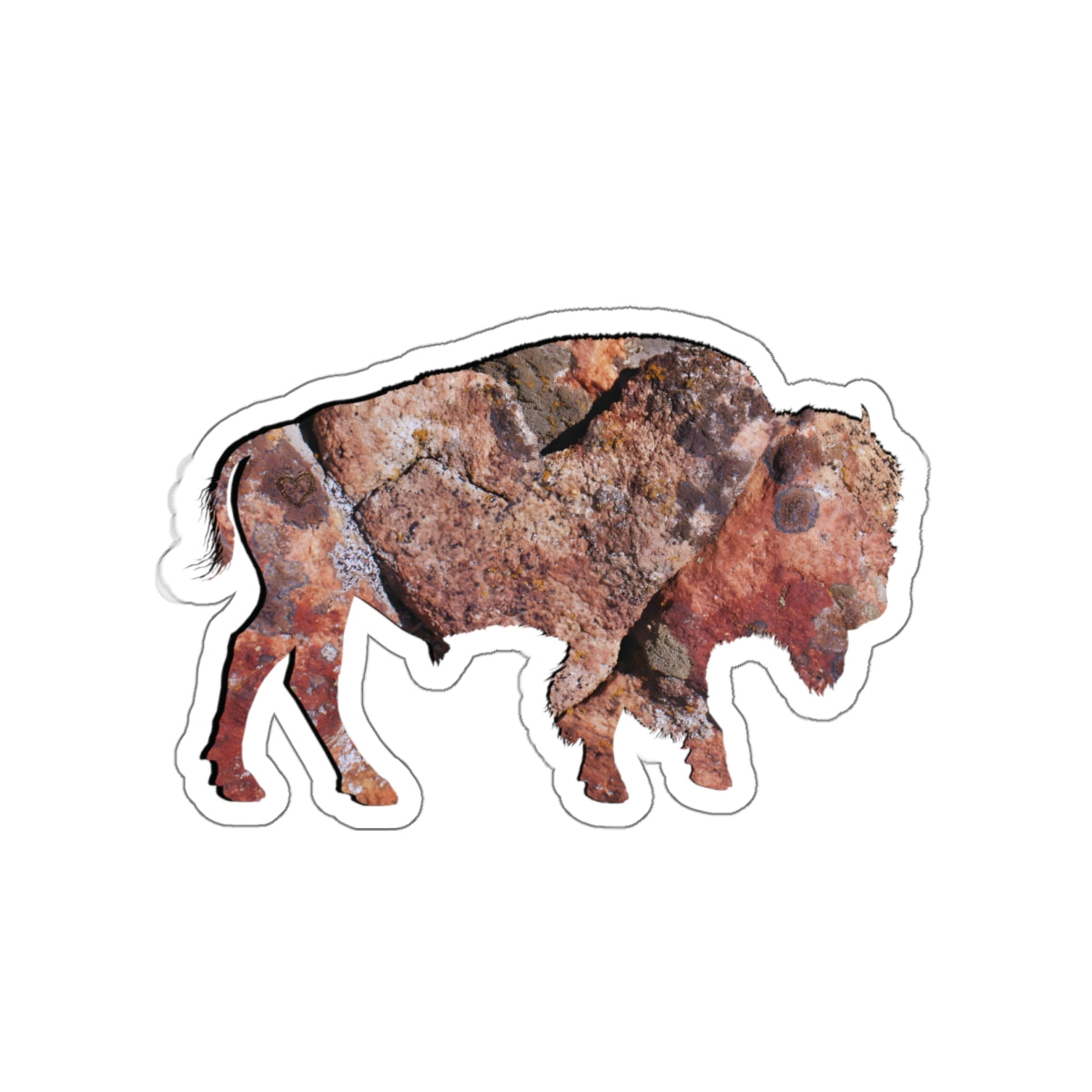 Weathered Time: Bison Rock Heart - Die-Cut Sticker