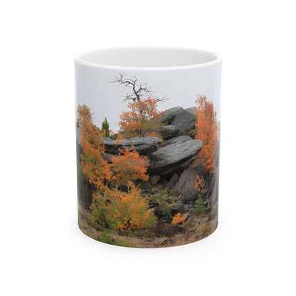"Autumn Rocky Outcrop" - Coffee Mug (11oz, 15oz)