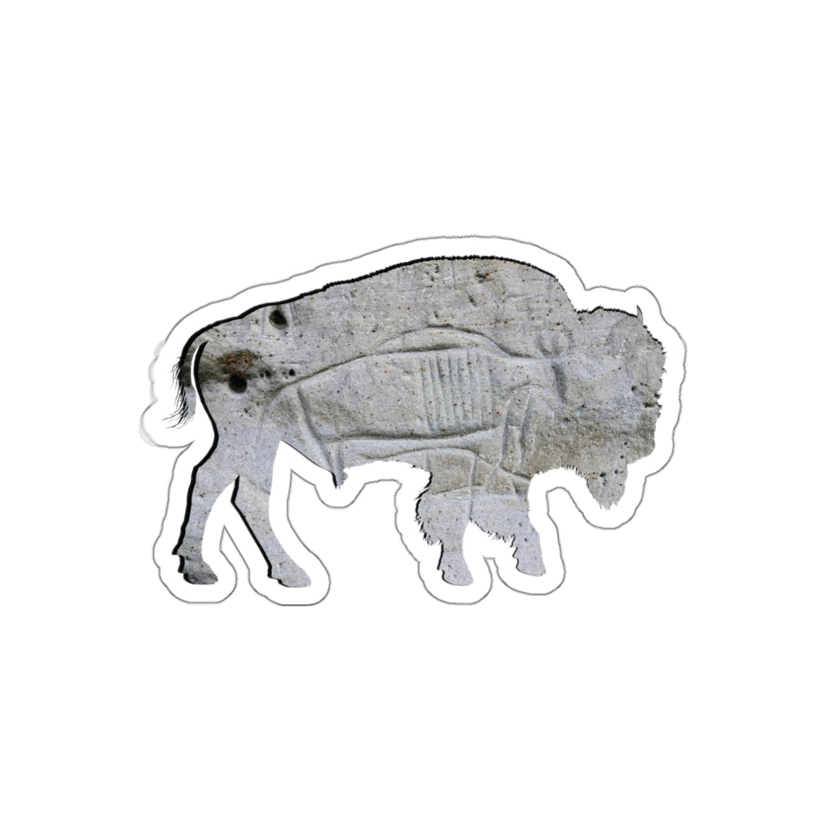 Weathered Time: Bison Stone Texture - Die-Cut Sticker