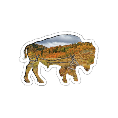 Weathered Time: Bison Autumn Buck Rail - Die-Cut Sticker