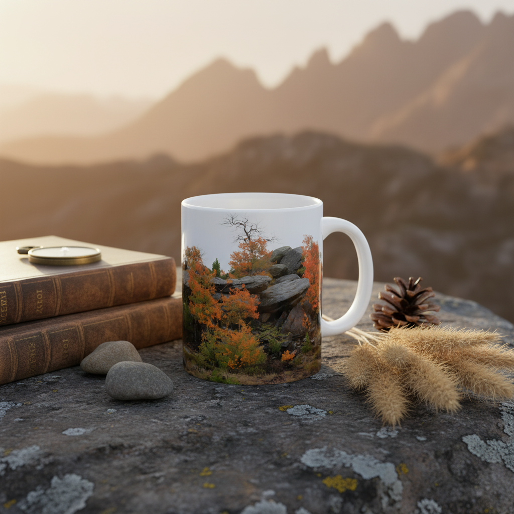 "Autumn Rocky Outcrop" - Coffee Mug (11oz, 15oz)