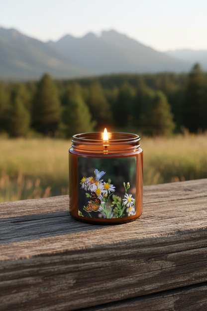 "Butterflys on Wildflowers" - Candle