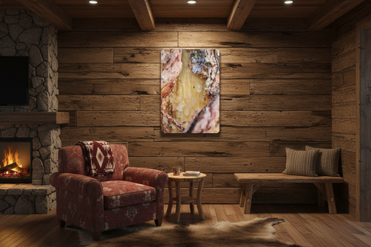 "Ants Encased in Sap" - Metal Wall Art