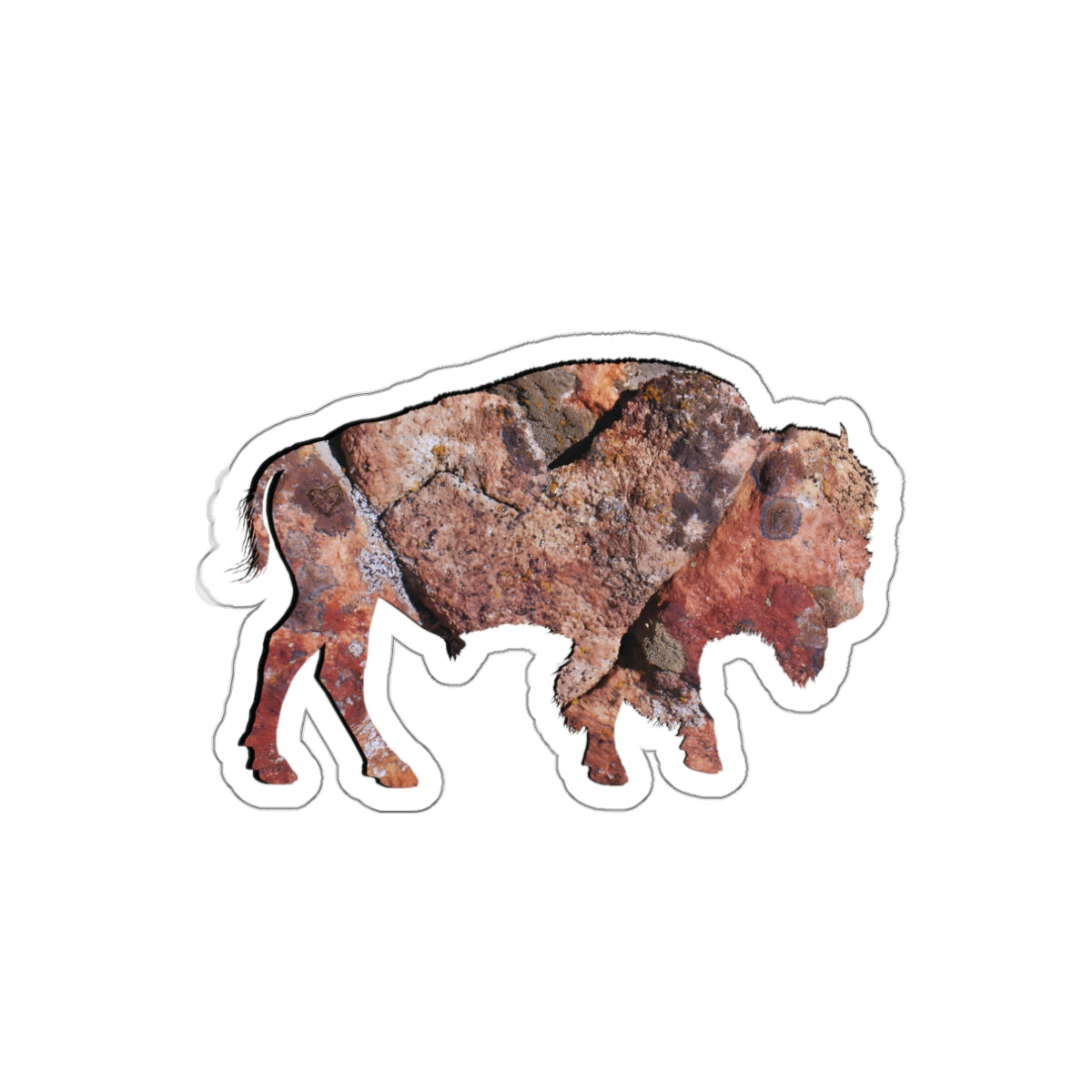 Weathered Time: Bison Rock Heart - Die-Cut Sticker