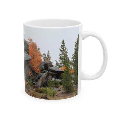 "Autumn Rocky Outcrop" - Coffee Mug (11oz, 15oz)