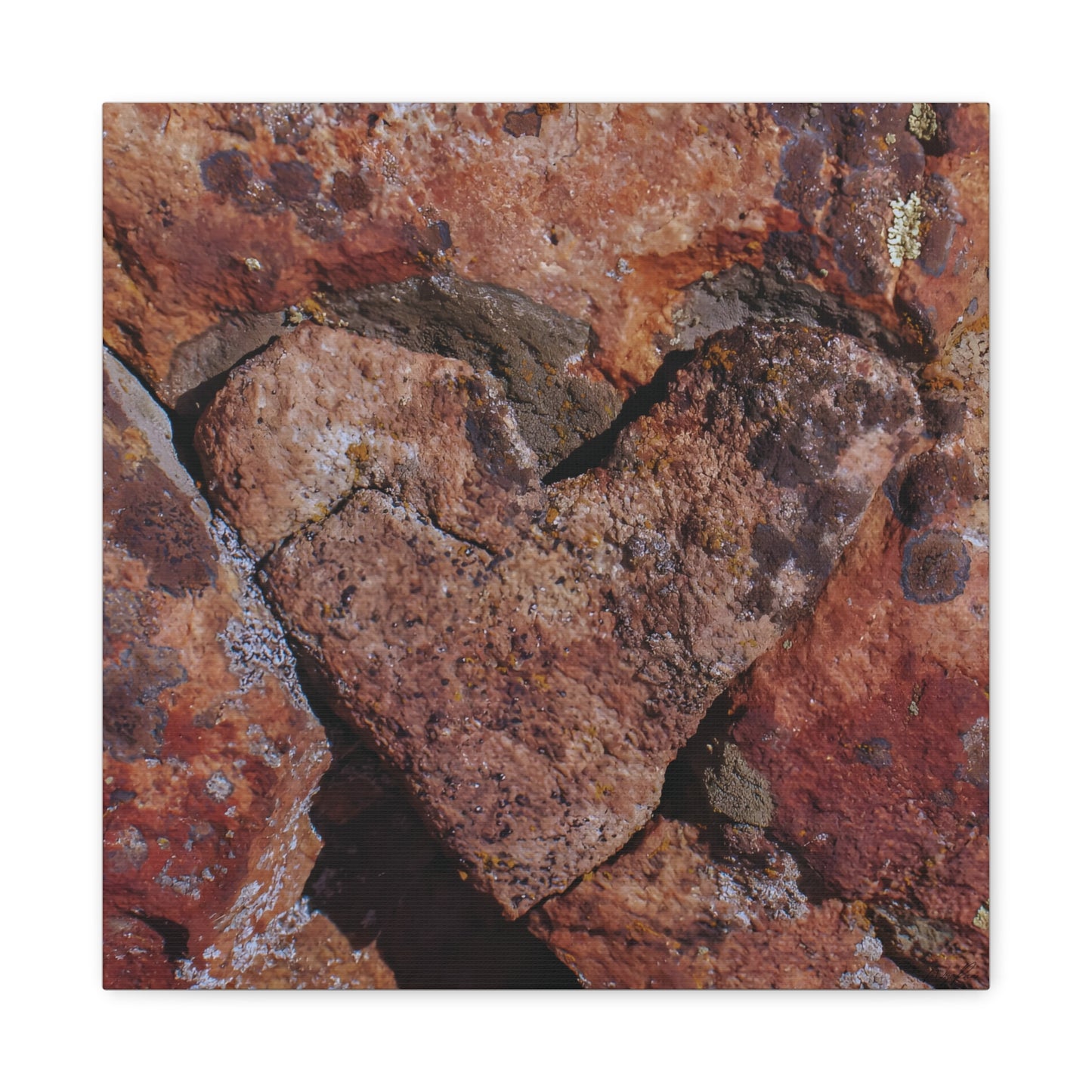 Weathered Time: "Rock Heart" - Canvas Print