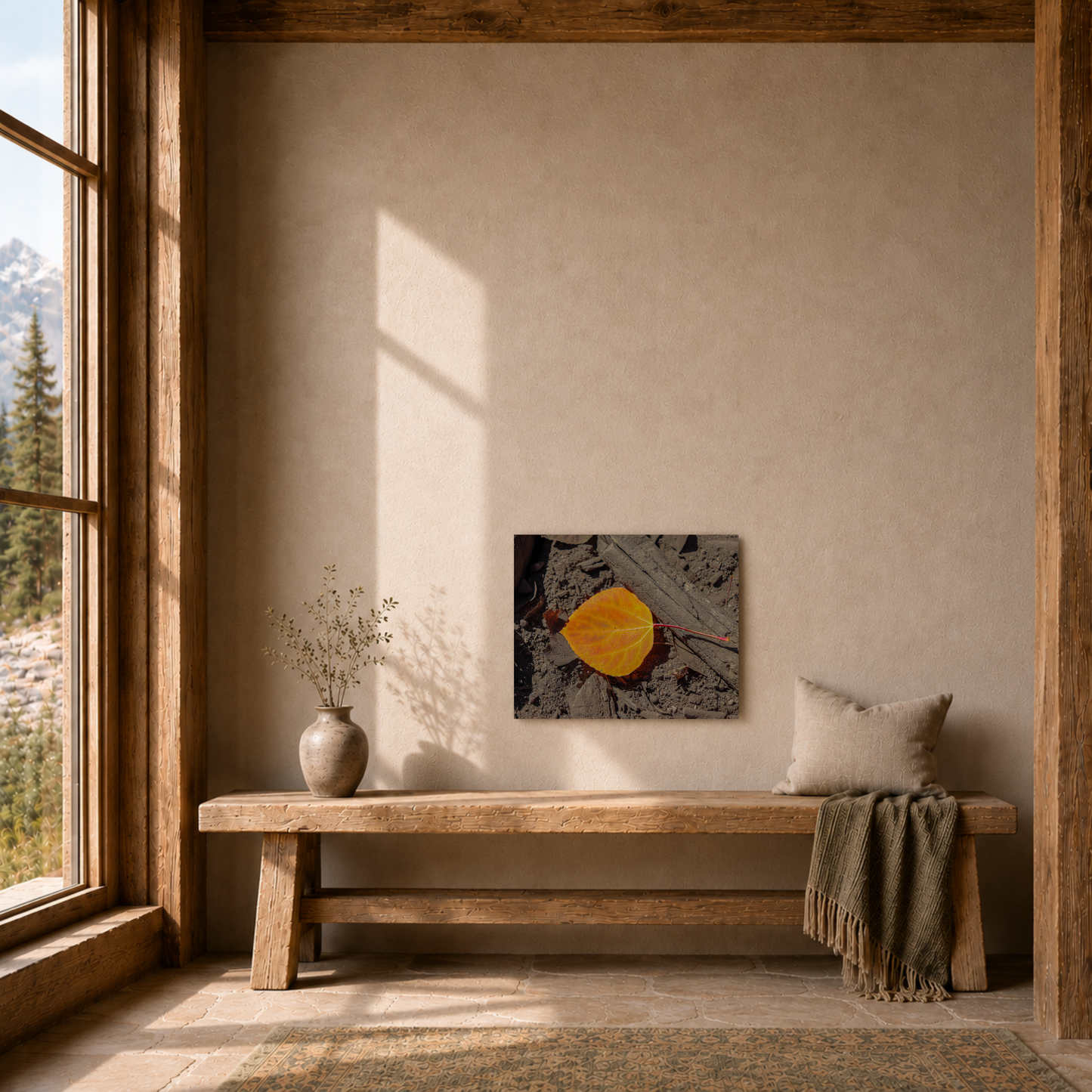 Quiet Resilience: "Autumn Leaf" - Metal Wall Art