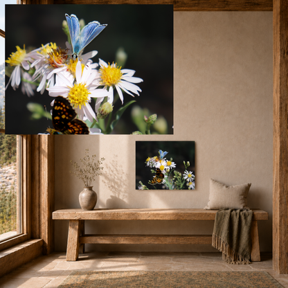 Quiet Resilience: “Butterflies on Wildflowers” - Metal Art Print