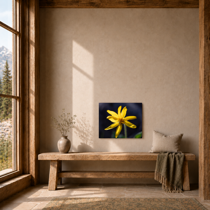 Quiet Resilience: “Yellow Wildflower” - Metal Wall Art