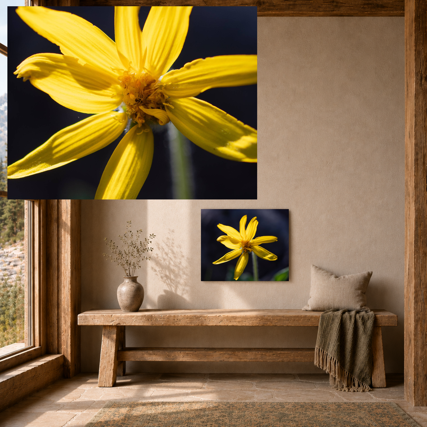 Quiet Resilience: “Yellow Wildflower” - Metal Wall Art