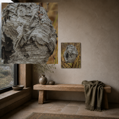 Remnants: " Abandoned Wasp Nest" - Metal Wall Art