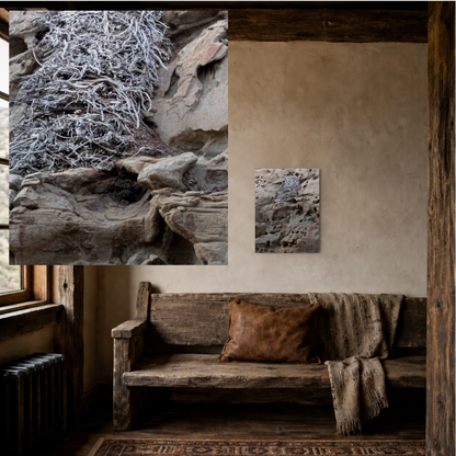 Weathered Time: “Eagle's Nest in the Petroglyphs” - Metal Wall Art