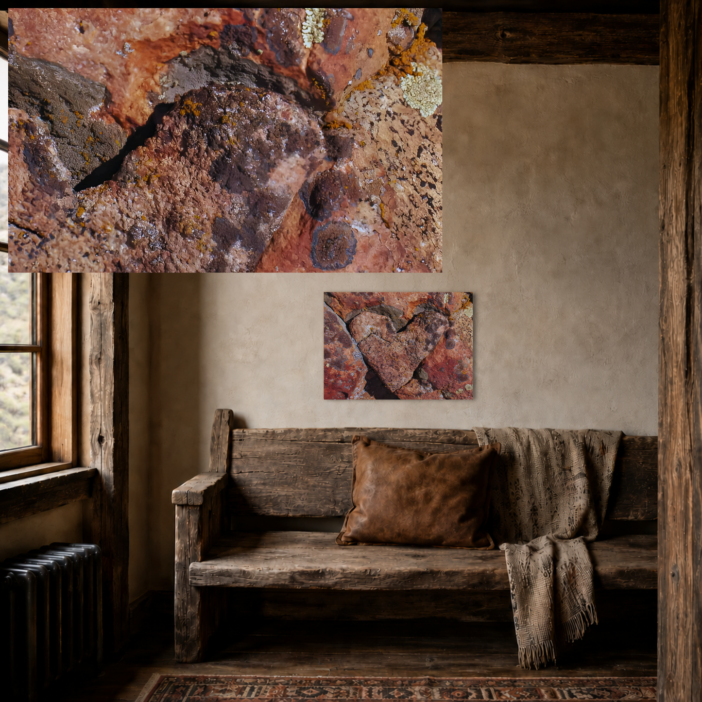 Weathered Time: "Rock Heart" - Metal Wall Art